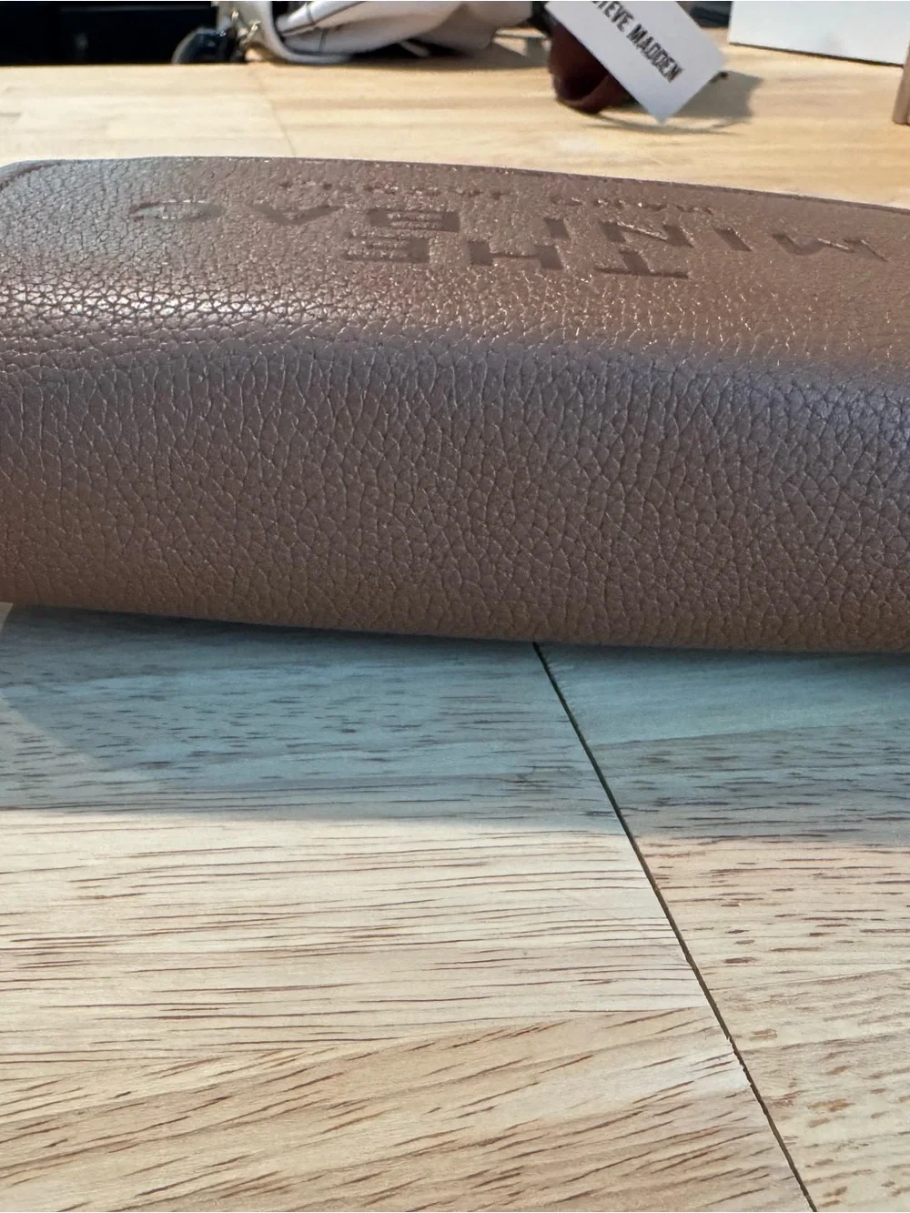 Marc Jacobs Brown Pebbled Leather Zip Wallet with Debossed THE MINI BAG